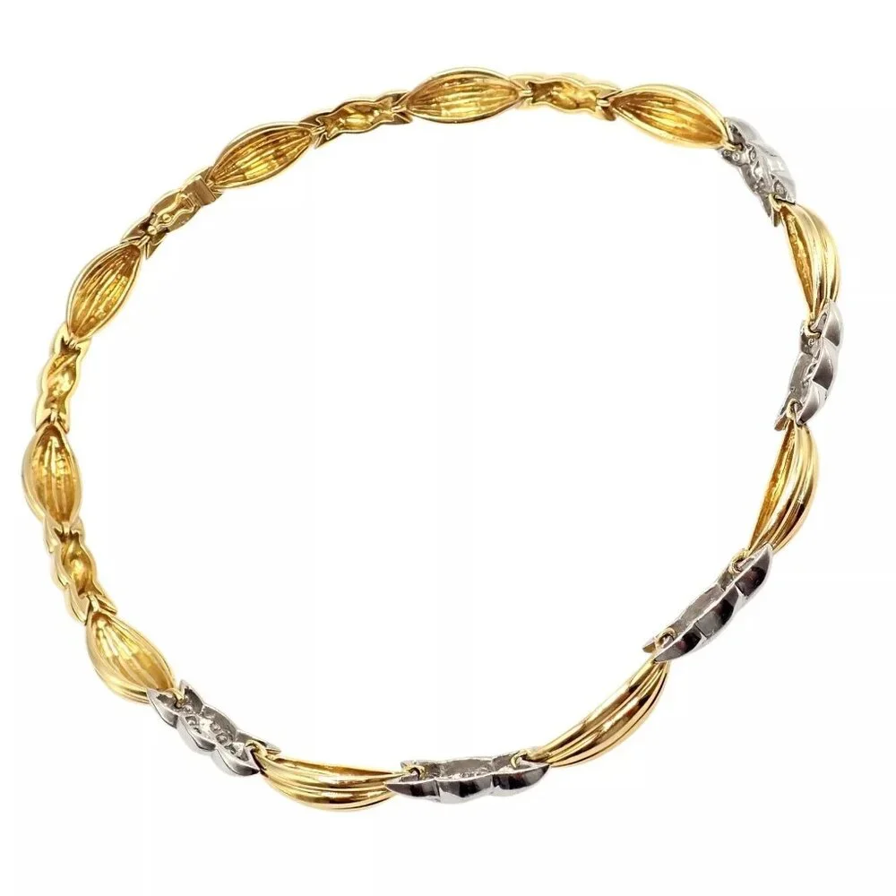 Authentic! Tiffany & Co 18k Yellow + White Gold 4ct Diamond Candy Necklace